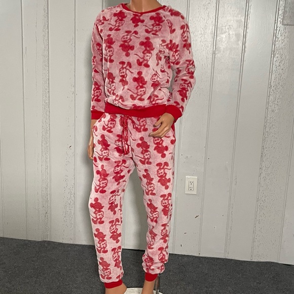 Disney Mickey Mouse Red 2- Pieces Flece Jogger Sz Small - Picture 12 of 12